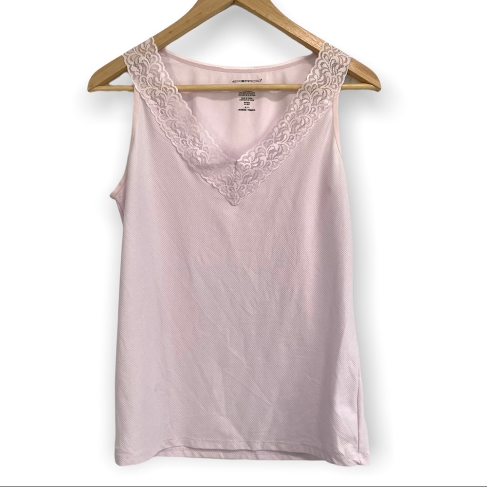 ExOfficio Lacy Tank Top Base Layer- Size Small Pastel Pink Lightweight